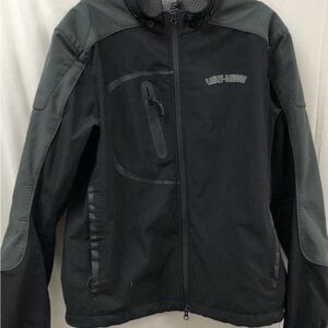 Men's Harley Davidson Motor Clothes Black Nylon Full Zip Size L